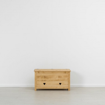Lada zestre / Cufar Floare de Colt cu 1 sertar, Lemn masiv rustic, 100 x 50 x 55 cm - Img 3