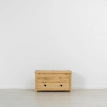 Lada zestre / Cufar Floare de Colt cu 1 sertar, Lemn masiv rustic, 100 x 50 x 55 cm - Img 3