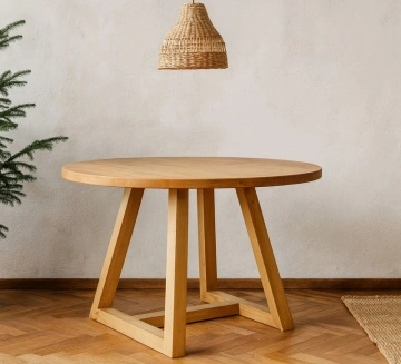 Masa rotunda lemn masiv Gloria model D003, Ø 120 x H 75 cm