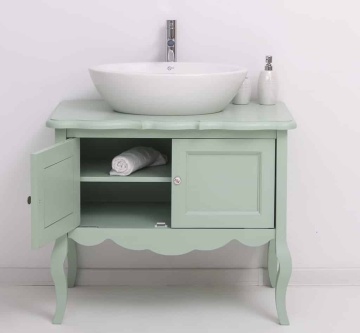 Masca de baie lemn masiv Shabby Rustic cu 2 usi, 90 x 54 x 75 cm - Img 2