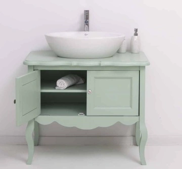 Masca de baie lemn masiv Shabby Rustic cu 2 usi, 90 x 54 x 75 cm - Img 2