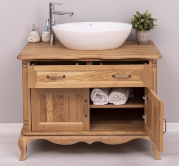 Masca de baie lemn masiv stejar Classy Julietta Stejar Wild, 100 x 57 x 75 cm - Img 3