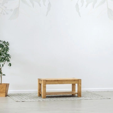 Masuta de cafea Ecuador, Lemn masiv rustic, 100 x 50 x 45 cm - Img 3
