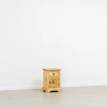 Noptiera 1 usa si 1 sertar Rustic Chalet, Lemn masiv rustic, 42 x 35 x 60 cm - Img 6