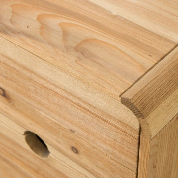 Noptiera cu 2 sertare Sahara, Lemn masiv rustic, 34 x 30 x 51 cm - Img 4