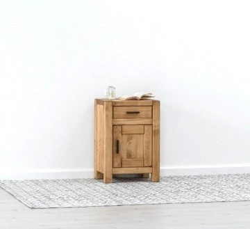 Noptiera Ecuador 1 usa si 1 sertar, Lemn masiv rustic, 45 x 35 x 65 cm