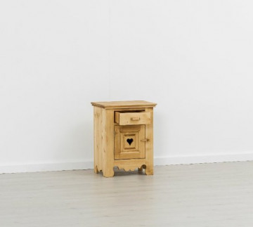 Noptiera Rustic Flame, 1 usa si 1 sertar lemn masiv rustic, 46 x 35 x 60 cm - Img 3
