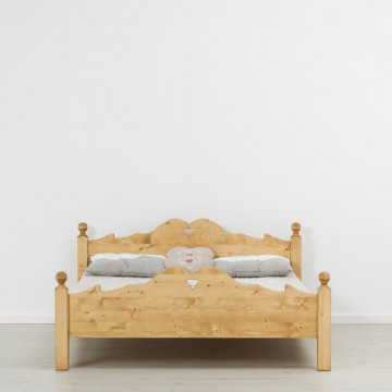 Pat Cabana Lena, Lemn masiv rustic, 90, 140, 160 sau 180 x 200 cm - Img 5