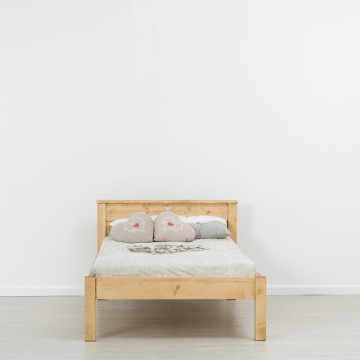 Pat de o persoana Rustic Floare de Colt din Lemn masiv 90 x 200 cm - Img 2