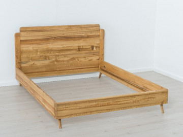 Pat lemn masiv Sahara, Lemn masiv rustic, 140 cm, 160 cm sau 180 x 200 cm - Img 6