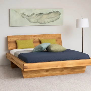 Pat stejar masiv model Davamon, 140 cm, 160 cm, 180 cm sau 200 x 200 cm