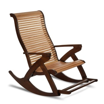 Scaun Balansoar Lemn Masiv Romina, finisaj NUC cu STEJAR AURIU, 132 x 72 x 120 cm