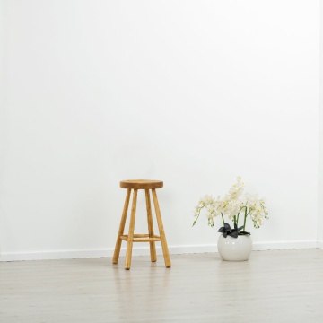 Scaun de bar rotund Rustic Cabana lemn masiv, 38 x 48 x 75 cm - Img 3