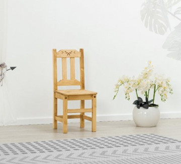 Scaun Rustic Floare de Colt, Lemn masiv 40 x 42 x 91 cm