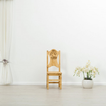 Scaun sculptura pe 2 fete Rustic Chalet, Lemn masiv rustic, 40 x 42 x 101 cm - Img 4