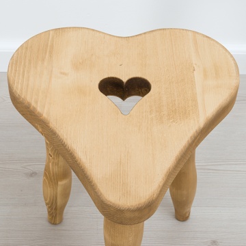 Scaun taburet Rustic Floare de Colt, lemn masiv, 35 x 35 x 45 cm - Img 2