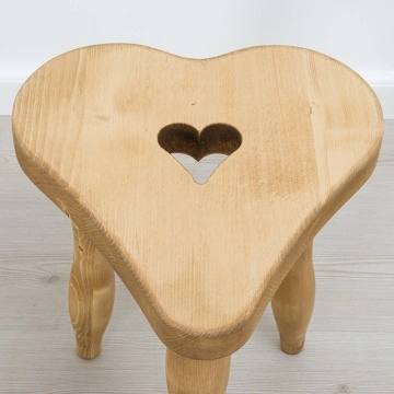 Scaun taburet Rustic Floare de Colt, lemn masiv, 35 x 35 x 45 cm - Img 2