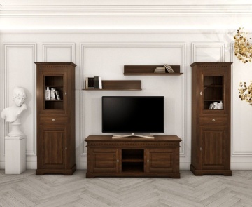 Set 2 etajere Living Colonial lemn masiv tei, 100 x 24 x 22 cm - Img 2