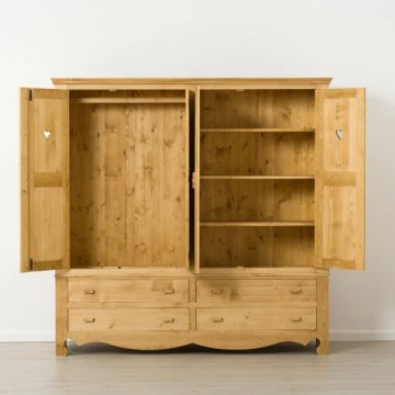 Set mobila dormitor Rustic Cabana, 3 piese lemn masiv rustic - Img 3