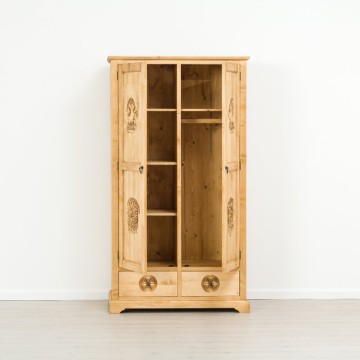 Set mobila dormitor rustic Ursul Carpatin, 3 piese lemn masiv rustic - Img 7