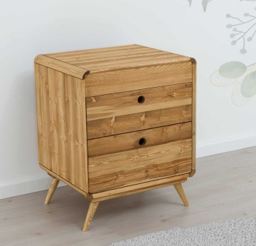 Set mobilier de baie Sahara, masca de baie cu oglinda, 2 piese, lemn masiv periat - Img 2