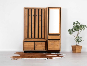 Set Mobilier Hol Lemn masiv Mexicana, 3 piese, 160 x 45 x 200 cm