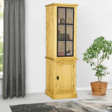 Vitrina ingusta lemn masiv Industrial Wood, 2 usi, 59 x 45 x 203 cm