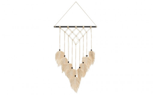 Decoratiune de perete "Safari" macrame , Atmosphera, 68 cm, lemn si bumbac