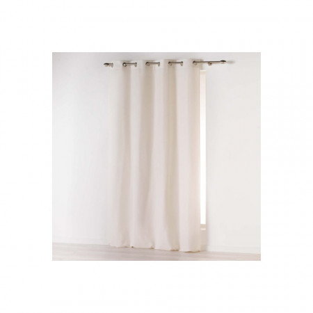 Perdea lucrata pe inele tip capse, 140 x 260 cm, microfibra, culoare naturala, Douceur d'intérieur