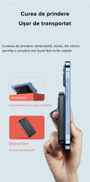 Baterie externa LQT Fortis-173, 10.000 mAh, cu incarcare wireless fast charge PB64 QC3.0+PD22.5W pentru iPhone, Samsung,Huawei,Xiaomi - Img 3
