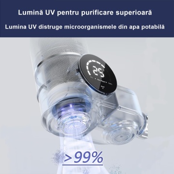 Filtru de apa potabila, montare la robinetul de la chiuveta, carbune activ, elimina impuritatile, metalele grele, trateaza apa, elimina clorul, purificator apa, argintiu, QUTEK - Img 7