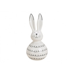 Iepuras ceramic alb/negru 9x21x9cm