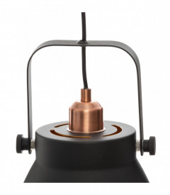Lustra rotunda, Atmosphera, metal, negru, industrial, diametru 26,5 cm - Img 3