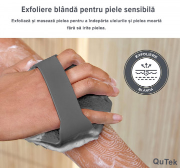 Detaliu peri fini din silicon pentru exfoliere delicată și masaj
