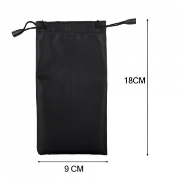 Saculet moale textil pentru ochelari, 18,5x9,5 cm, negru - Img 3