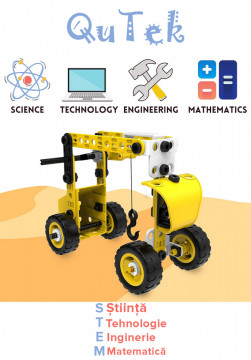 Set educational STEM CREATOR 8 in 1 masini de Jucarie, Vehicule de Constructii, Demontabil, cu Surubelnita, Instructiuni si Cutie de Depozitare Qutek - Img 4