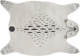 Covor pentru Camera Copilului „Ursuțel”, Stil Nordic Chic, 60x90 cm, Alb/Negru - Img 4