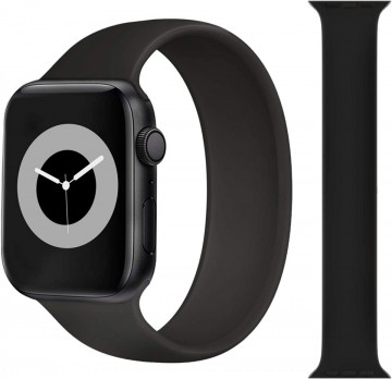Curea silicon LQT solo loop , pentru Apple Watch 3/2/1, Apple Watch 7/6/5/4/3 Display 42/44/45 mm, Negru - Img 3