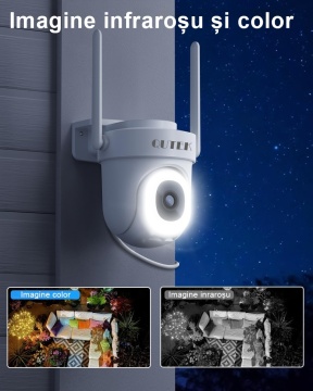 Cameră de Supraveghere exterior/interior, smart, QUTEK Guardian – 5MP, rotativa 360°, zoom, detectare & urmarire miscare si persoane, animalelor, masinilor, alarma sonora, night vision color Starlight & infrarosu, Wi-Fi Dual-Band 2.4GHz & 5GHz - Img 4