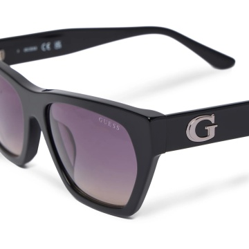 Ochelari de Soare Dama, GU00203-H, Rama Geometrica Neagra, Lentile Smoke Gradient, 56x18x140mm - Img 3
