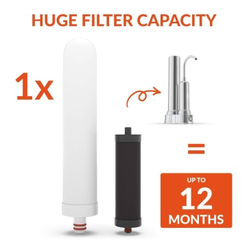 Set 2 filtre pentru filtrul de apa AquaVivifica, bloc carbune activ, elimina impuritatile, metalele grele, trateaza apa, elimina clorul, alba