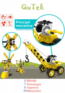 Set educational STEM CREATOR 8 in 1 masini de Jucarie, Vehicule de Constructii, Demontabil, cu Surubelnita, Instructiuni si Cutie de Depozitare Qutek - Img 6