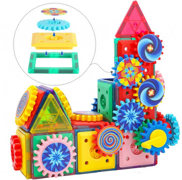 Set Educativ si Creativ QuTek "Logical Thinking" magnetic, cu 130 piese, invatare creativă, set pentru baieti si fete - Img 1