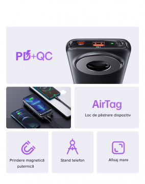 Baterie externa LQT Fortis-171, 10.000 mAh, cu incarcare wireless fast charge PB62 QC3.0+PD20W, Samsung, iPhone,Huawei,Xiaomi - Img 4