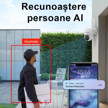 Cameră de Supraveghere QUTEK® Pro 8MP 4K – PTZ WiFi, AI Detectare Umană, Viziune Nocturnă Color, IP66, Control prin Aplicație - Img 6