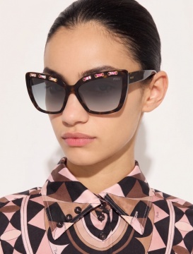 Emilio Pucci, Ochelari de soare cat-eye cu lentile in degrade, Maro inchis, 59-16-140, EP0101 52B