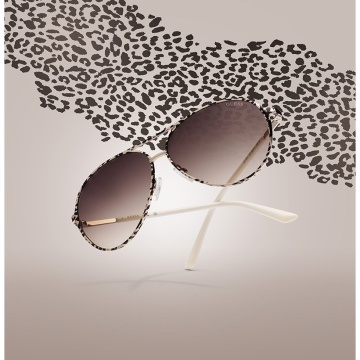Ochelari de Soare Dama GU7847 33F – Aviator cu Print Animal Leo, Lentile Maro Gradient UV3 - Img 6