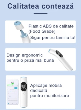 Masurare temperatura fara contact la bebelusi cu termometru Qutek