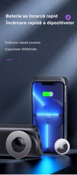 Baterie externa LQT Fortis-171, 10.000 mAh, cu incarcare wireless fast charge PB62 QC3.0+PD20W, Samsung, iPhone,Huawei,Xiaomi - Img 5