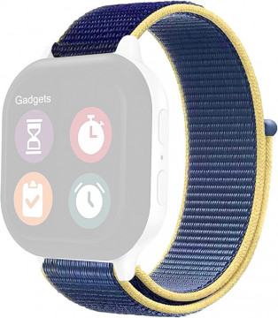 Curea din material textil nailon LQT sport loop, compatibila cu Apple Watch 3/2/1, Apple Watch 7/6/5/4/3 Display 42/44/45 mm, Albastru - Img 1